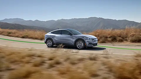 2022 Mustang Mach-E Driving in the country